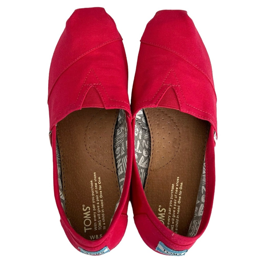 TOMS Alpargata Magenta Pink Canvas Shoes Size 8.5